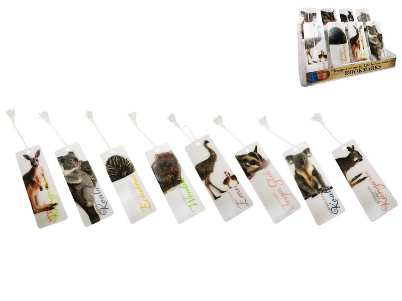 15cm 3D Australian Animal Bookmark 8 Asstd (80=Free Display)