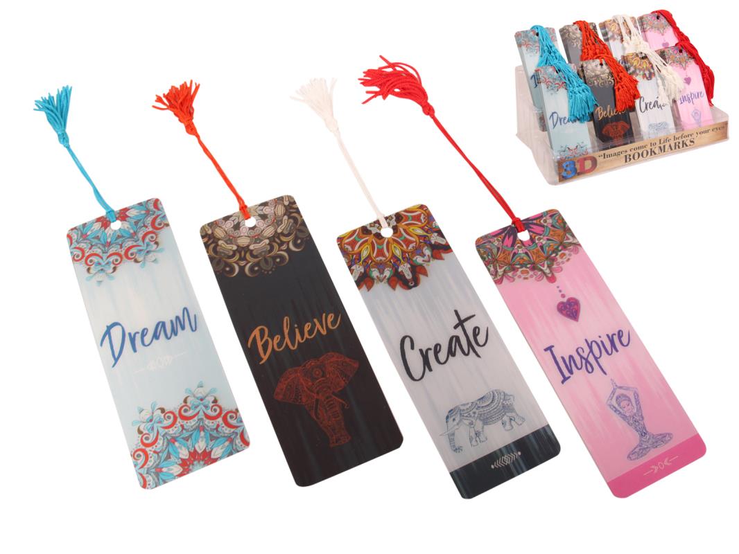 15CM 3D INSPIRATIONAL BOOKMARKS 4 ASSTD (IN DISPLAY)
