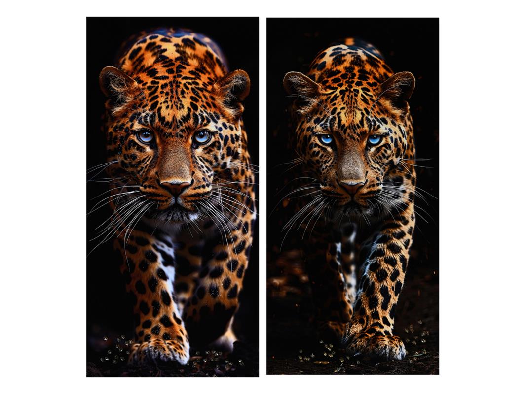 50x100cm Diamante Leopard Acrylic Art 2 Asstd