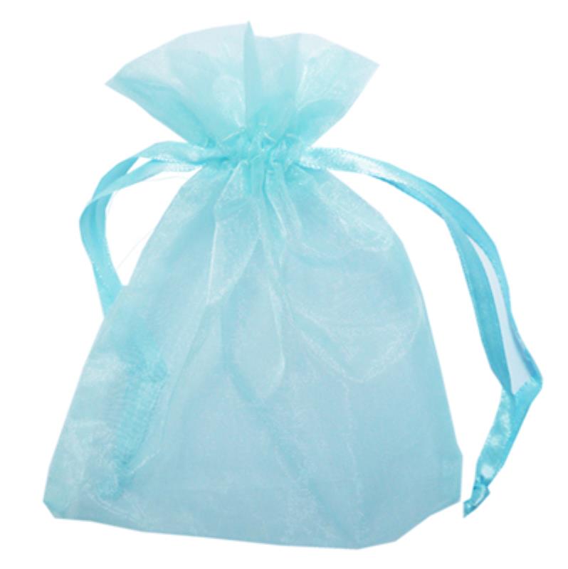 Blue Organza Pouch 14x22cm 10pk