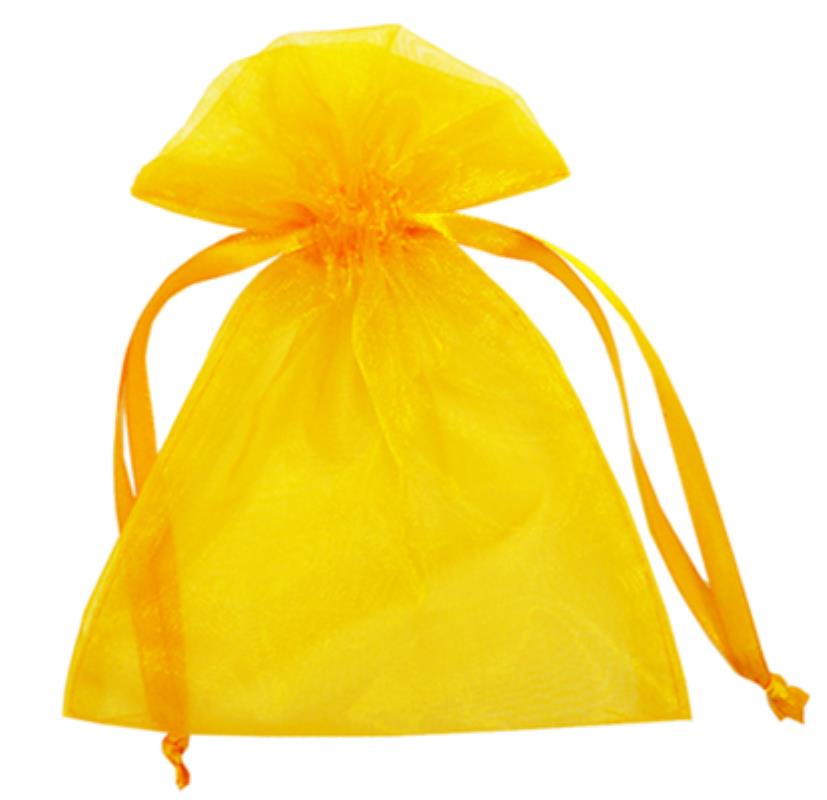 Golden Organza Pouch 7x10cm 10pk