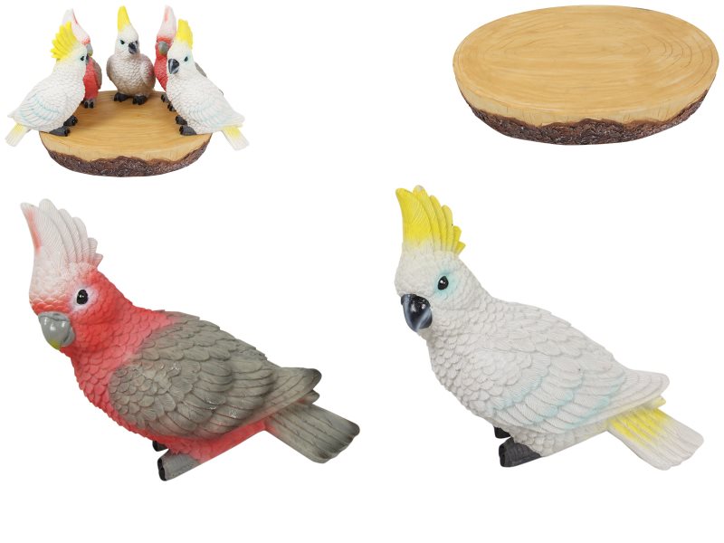 20CM COCKATOO & GALAH/PARROT ON DISPLAY (24=FREE DISPLAY)