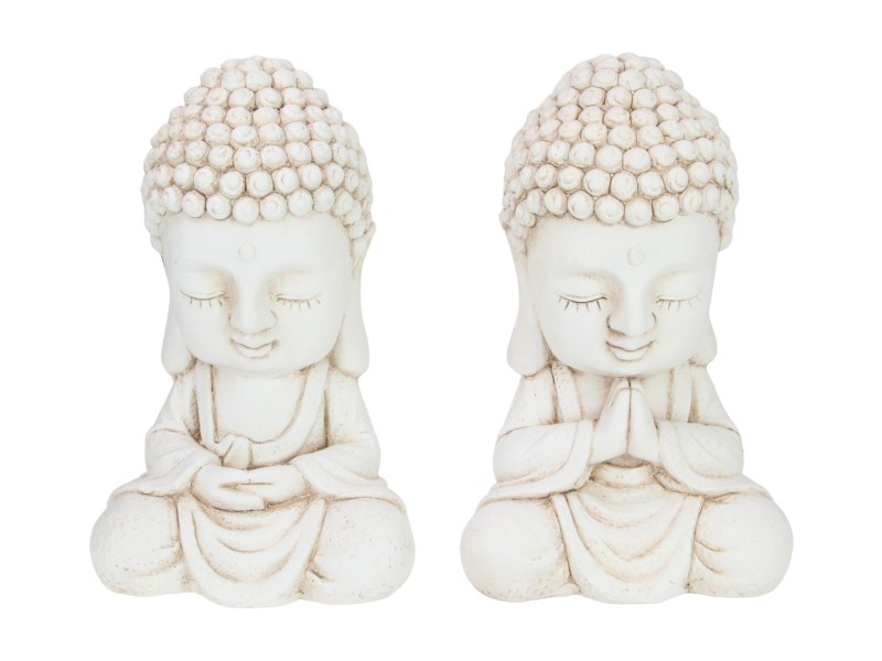 34cm Cream Garden Buddha 2 Asstd