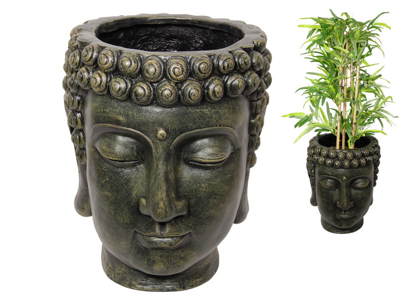 40H 23D Garden Buddha Planter Head