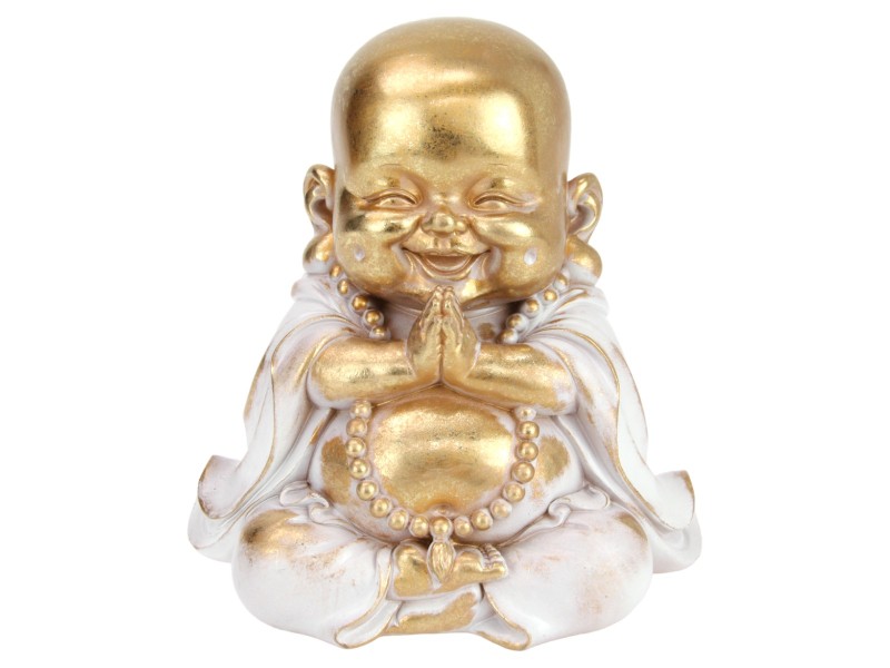 21cm Gold/Grey Praying Buddha