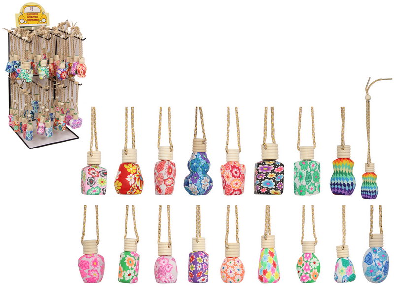 Hanging Car/Room Scented Diffuser Aromatherapy 4 Asstd Scents Lavender, Rose, Ocean and Jasmine (48=Free Display)