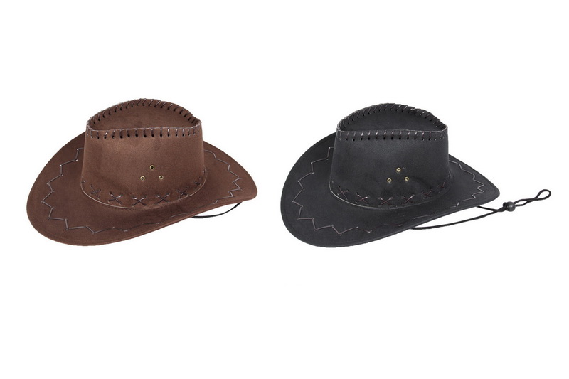 Suede Look Cowboy Hat 2 Asstd