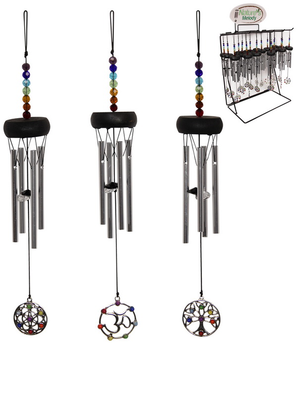 30cm Mini Chakra Wind Chime 3 Asstd with Display (36=Free Display)