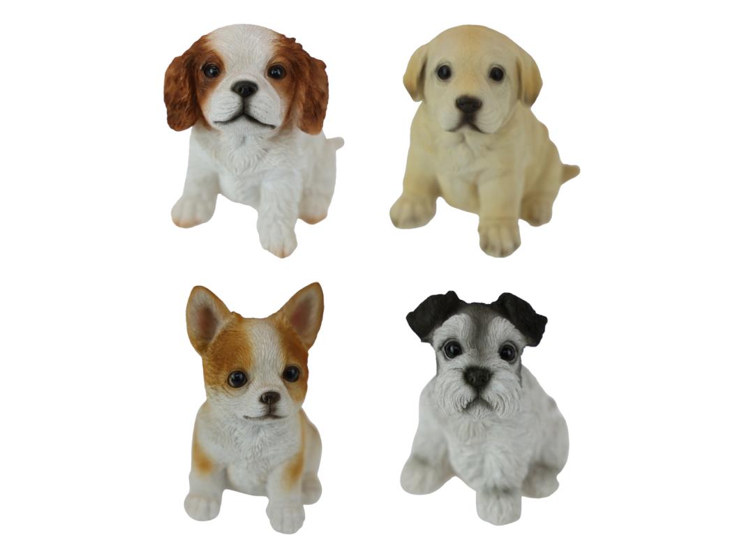 11cm Sitting Cute Dog 4 Asstd