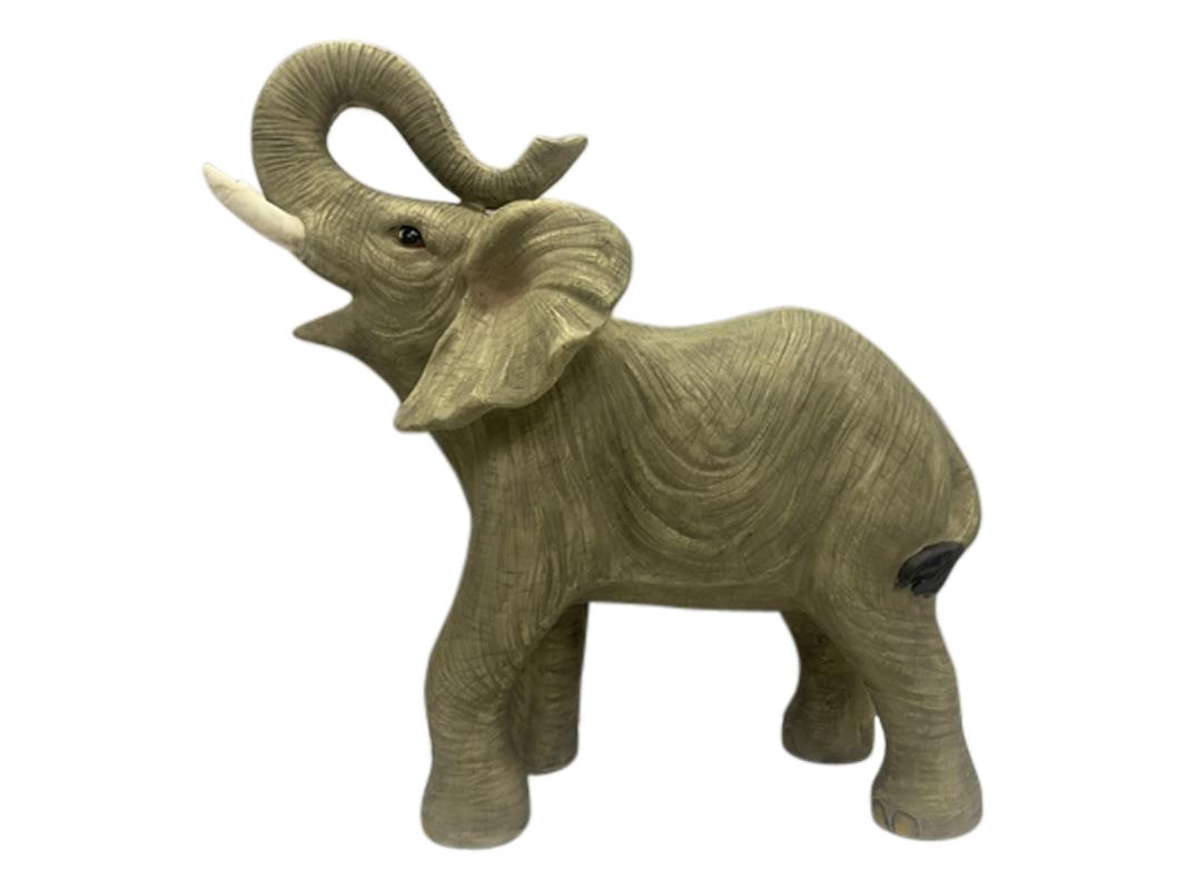 30cm Standing Elephant with Trunk Up