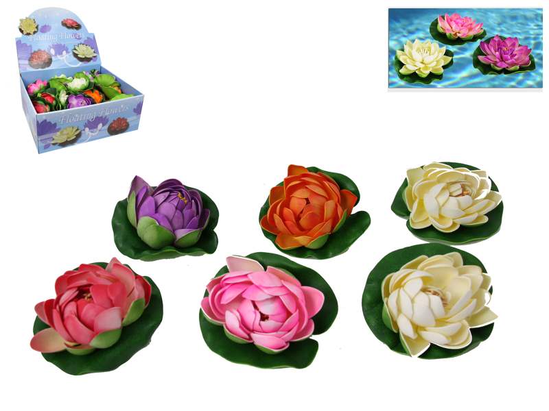 10CM FLOATING FLOWER 5 ASSTD IN DISPLAY BOX