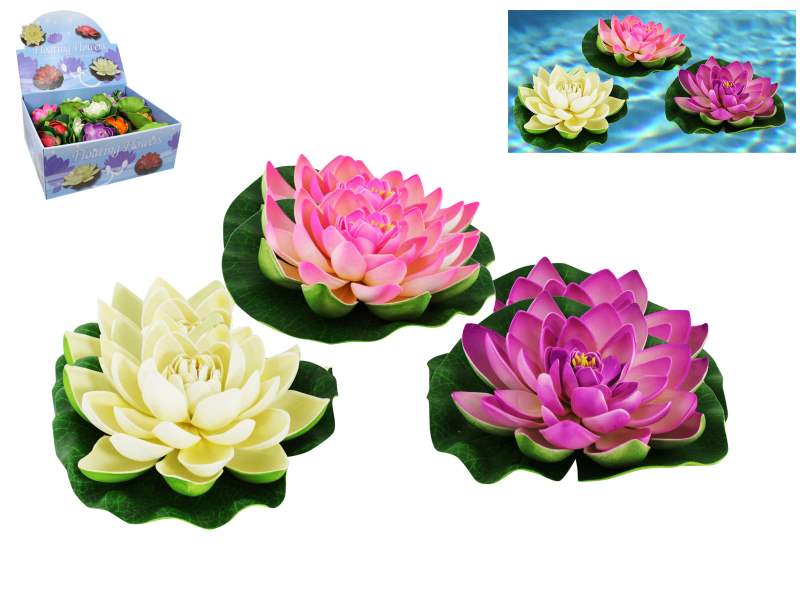 17CM FLOATING FLOWER 3 ASSTD IN DISPLAY BOX