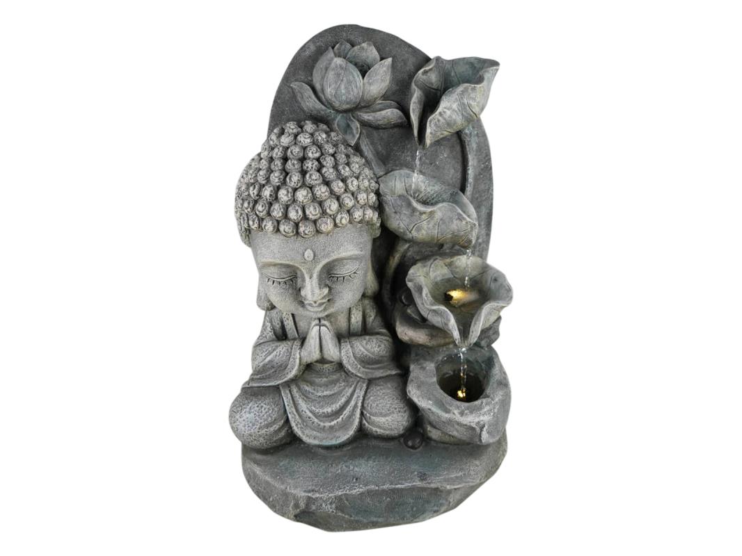 51cm Praying Buddha on Lotus Fountain