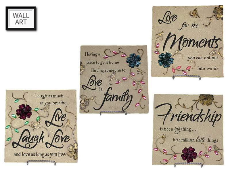 20cm Garden Plaque with Wording 4 Asstd in Display