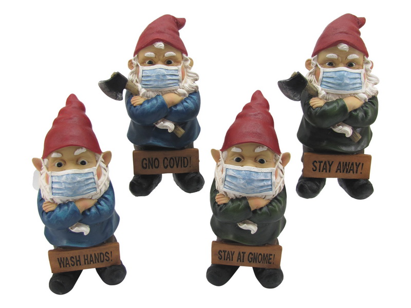 25CM GNOME WITH PPE FACE MASK 4 ASSTD
