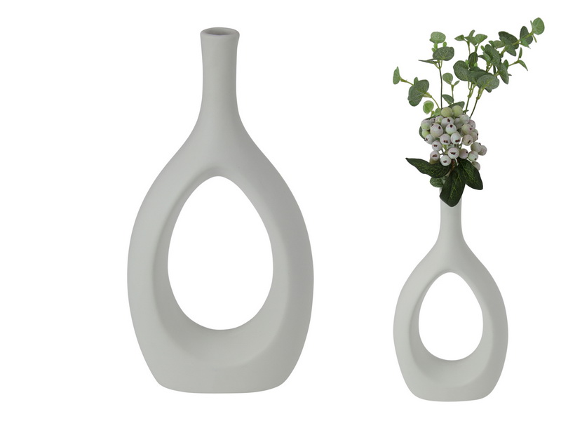 28cm White Colour Ceramic Vase