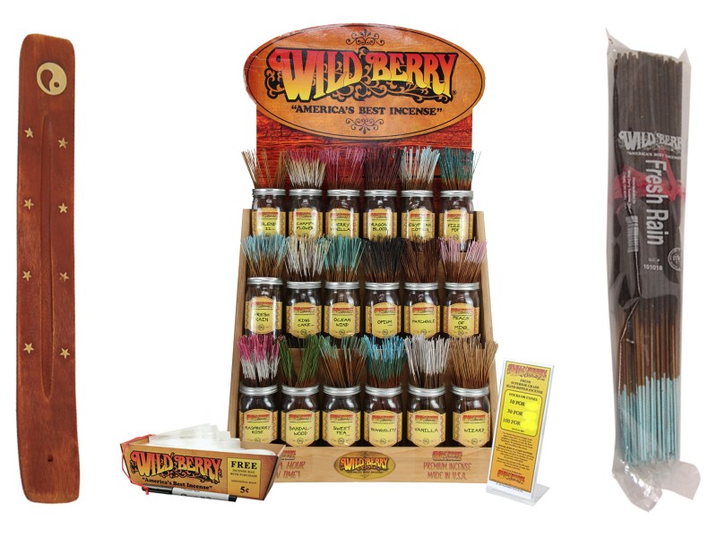 11"/28cm Wild Berry Incense 18 Jar "Starter Kit" 18 Scentsx200pcs=3600pcs Free Display/Jars/Bags/Bag Tray/Price Stand)+Bonus Free 100 Sticks! (Pack A) Made in USA
