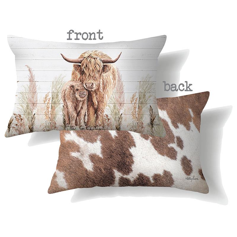 30x50cm Cushion with Highland Cow Design by Kelly Lane