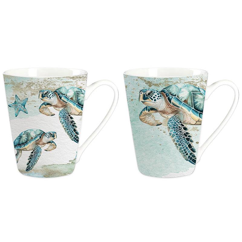 350ml Latte Mug with Turtle Design by Kelly Lane 2 Asstd
