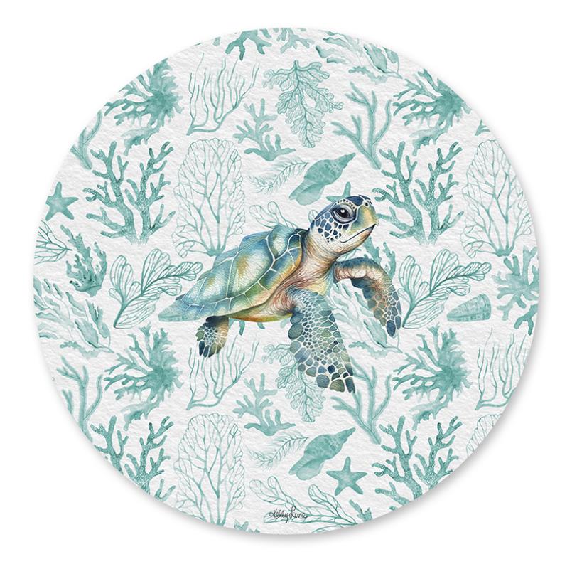 23cm Round Placemat with Turtle Design Set of 6
