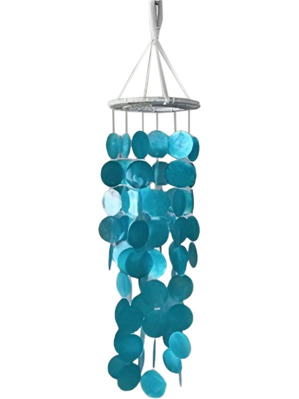 70cm Macrame Art with Aqua Capiz Mobile Design