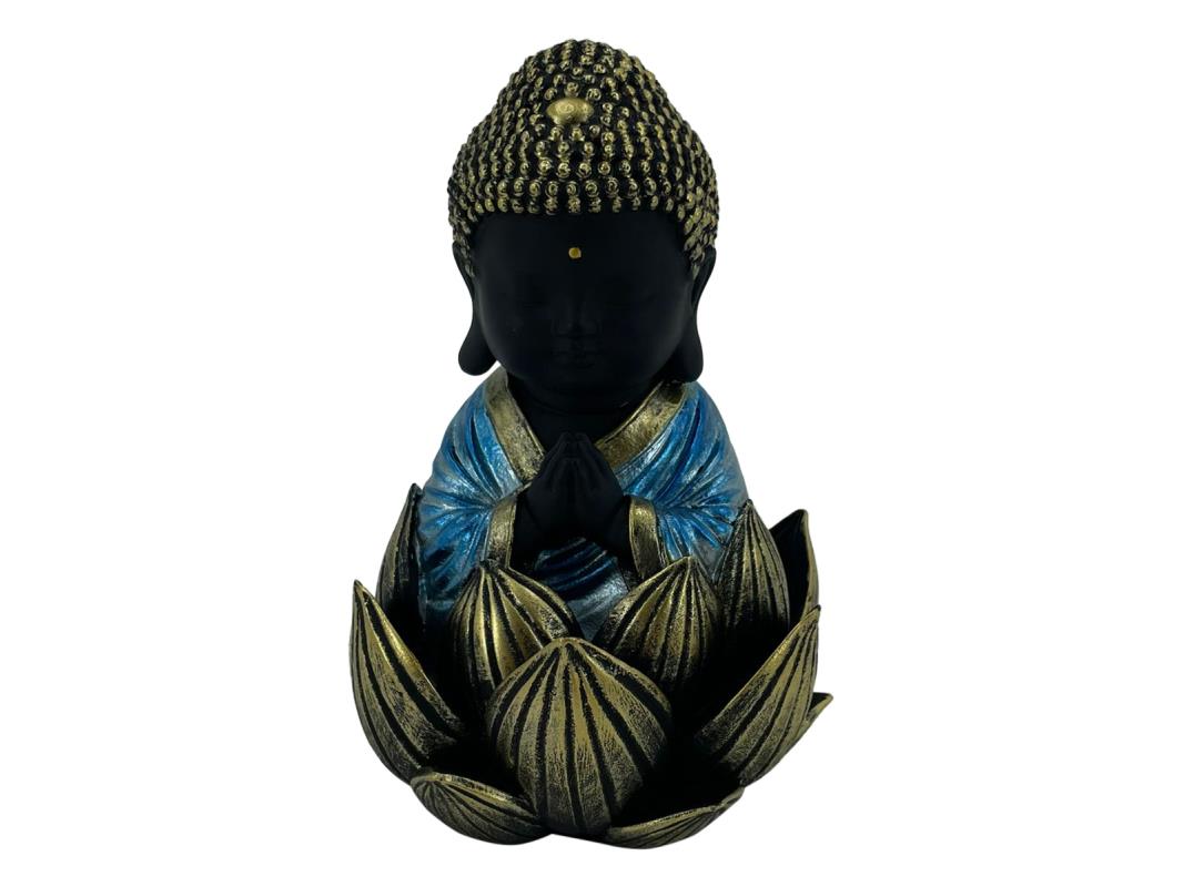14cm Monk Sitting in Lotus Flower