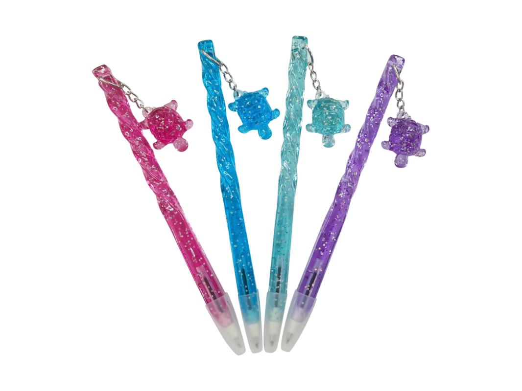 Turtle Glitter Pen with Turtle on End 4 Asstd (36=Free Display)