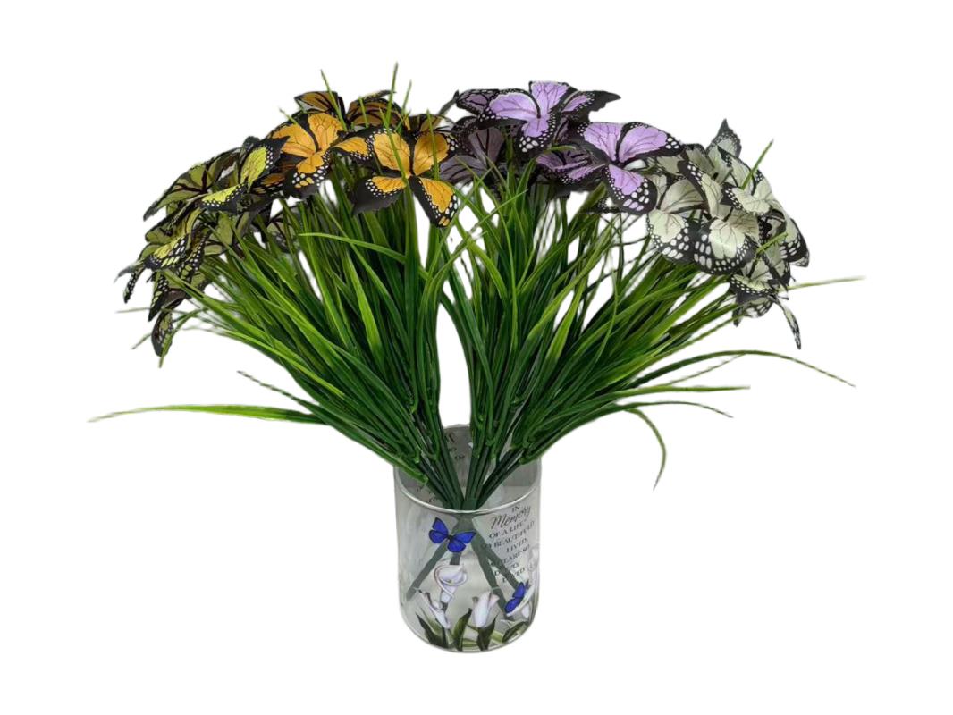 33cm Butterfly with Grass Bunch 4 Asstd