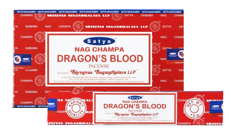 SATYA "DRAGONS BLOOD" INCENSE 15 GRAMS (NAG CHAMPA)