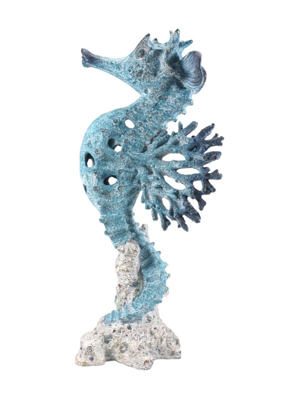 40cm Seahorse In Coral Finish