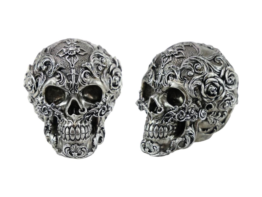 14cm Anique Silver Designer Skull