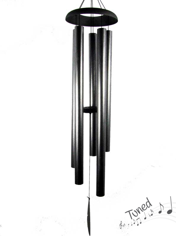 130cm 5 Tube Silver Harmonious Tuned Wind Chime