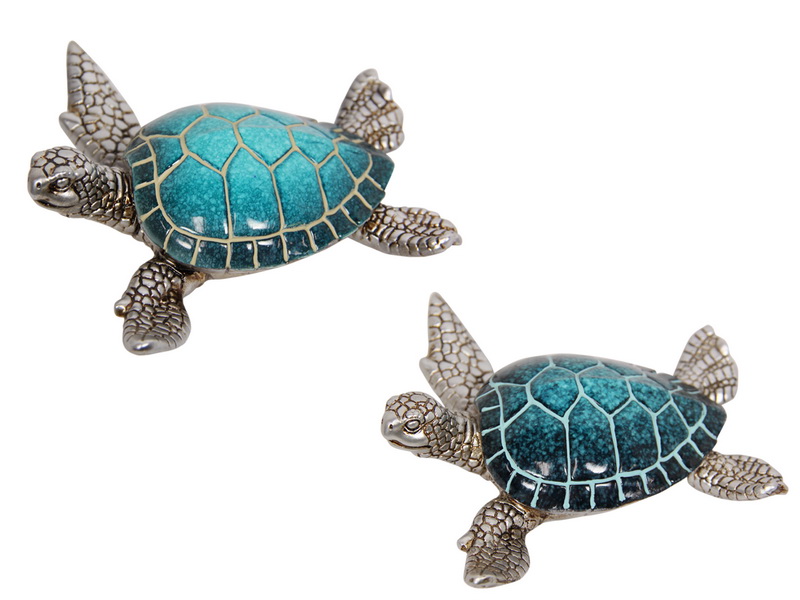 12.5CM BLUE TURTLE WITH SILVER BODY 2 ASSTD