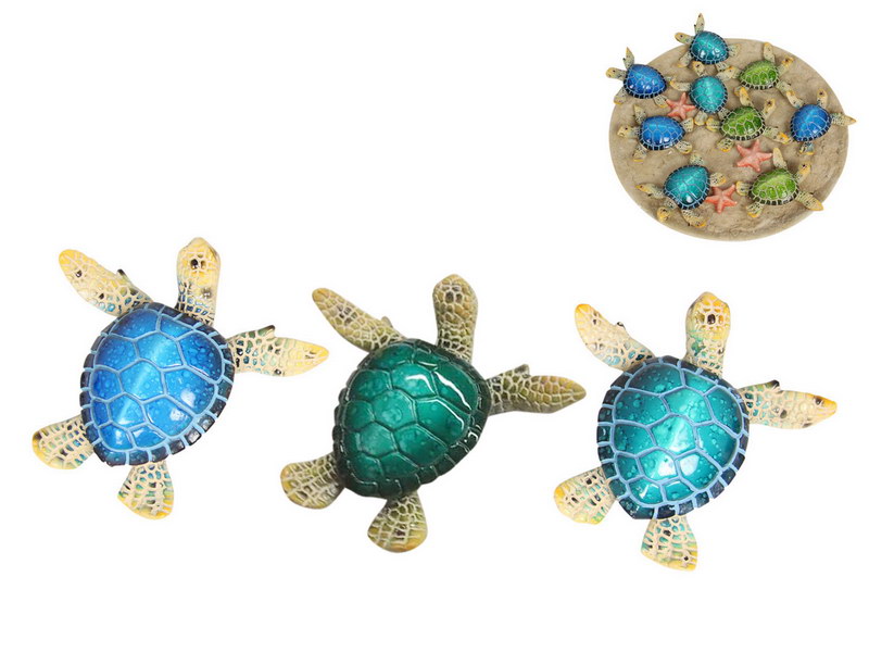 8cm Marble Turtle On Sandy Base 3 Ass (48=Free Display)