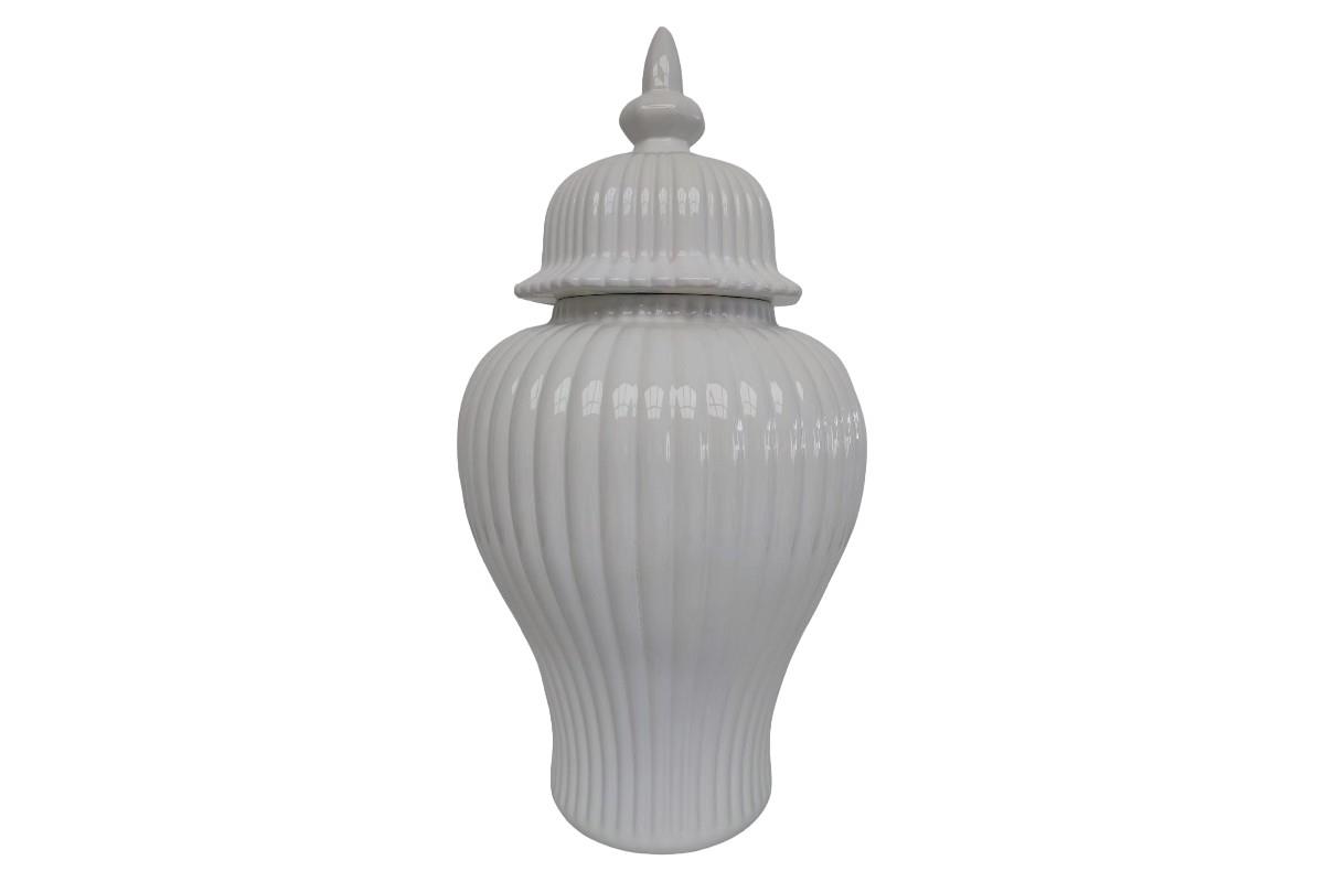 50cm Dolomite White Ripple Vase