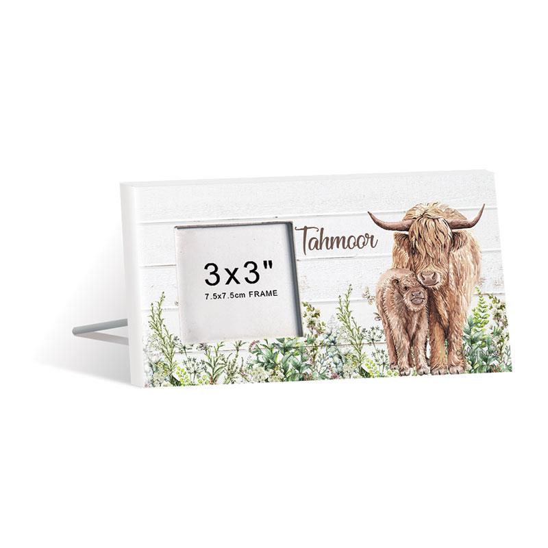 10x20cm Photo Frame (3x3) Highland Cow Design by Kelly Lane