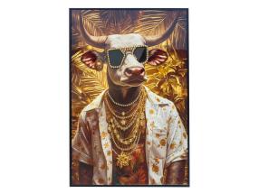 60x90cm Frame Print with Masculine Cow Design in Lacquered Finish