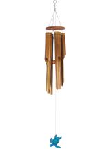 5 Tube Bamboo Wind Chime with Epoxy Turtle Sail