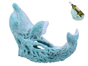 20cm Dolphin Bottle Holder with Aqua Coral Design