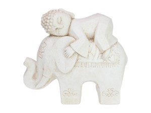 45cm Cream Buddha on Elephant