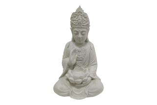 51x28cm Sitting Guanyin Garden Buddha Holding Lotus Flower Candle Holder