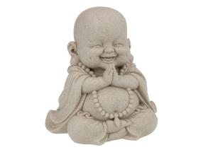 21cm Sitting Happy Buddha in Natural Finish