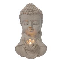30x20cm Buddha Holding Lotus Flower with Solar Light