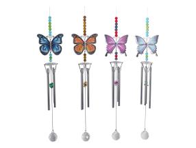 25cm Metal Gemstone Butterfly Suncatcher 4 Asstd