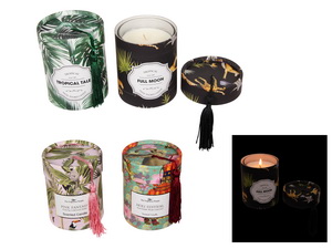 200gram 11cm Rainforest Premium Fragrance Candle with Tassel 4 Asstd in Gift Box