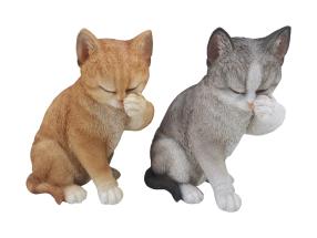 21cm Cat Sitting Cleaning Paw 2 Asstd