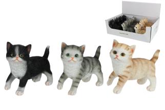 12x11cm Standing Domestic Shorthair Cat 3 Asstd in Display (12=Free Display)