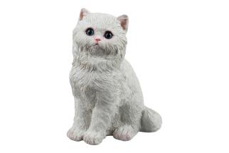 20x14cm Sitting Persian Doll Face White Cat
