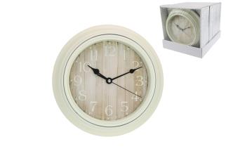 22cm Natural Timber Look Clock in Display (12=Free Display)