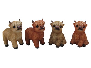 10cm Cute Highland Cow 4 Asstd